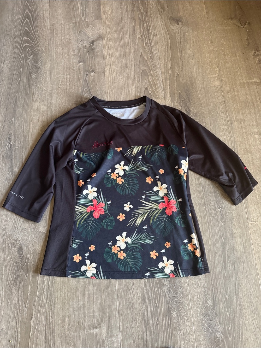Dharco Three Fourths Sleeve Floral Print Jersey